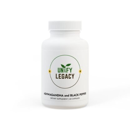 UNIFY LEGACY Ashwagandha with Black Pepper Vegan Stress and Energy Support Supplement (60 capsules)